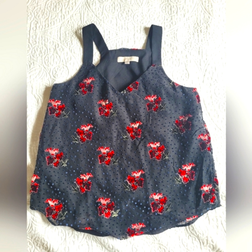 Loft velvet floral halter tank top size S